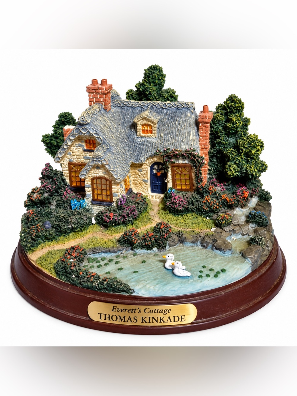 Thomas Kinkade Everett’s Cottage Miniature Collectible Cottage Figurine Decor